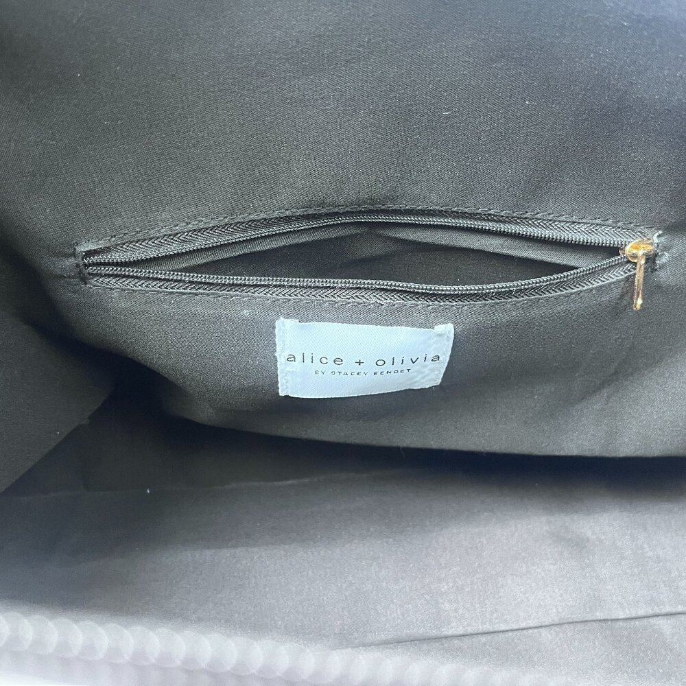 Alice and Olivia Black Striped Tote | Large - Picture 6 of 6